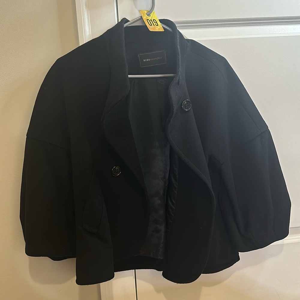 Bcbg black crop coat